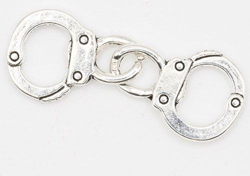 ART400 Locked Handcuffs, Antique Silver