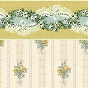 Lace and Roses Khaki Yellow - Floral WAL0526B