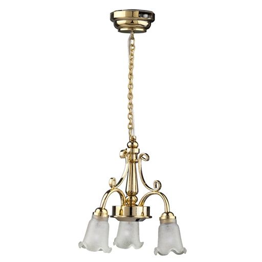 LED - 3-Arm Frost Down Tulip Chandelier HW2321