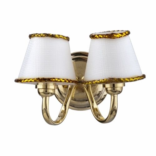 LED - Double White Shade Wall Sconce hw2335