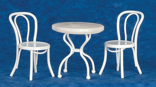 Marble Top White Table Set, 3Pc AZS8520