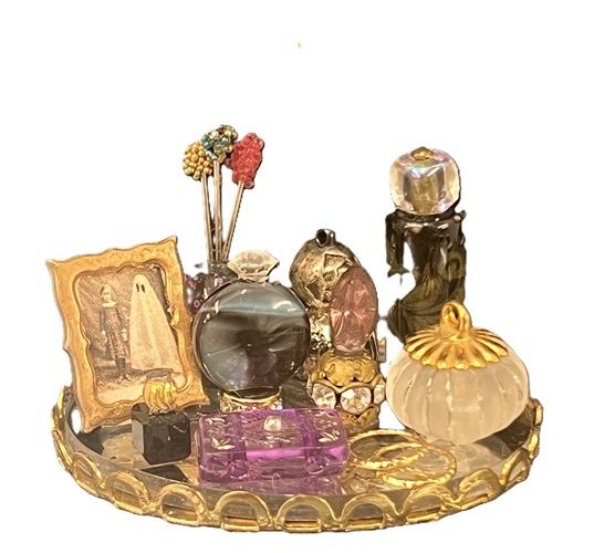 Large 12-Pc Oval Mirrored Witch's Vanity Tray mc031100