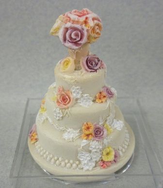 Large Rose Wedding Cake JK042