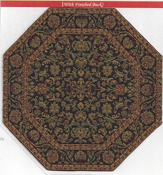 Large Woven Octagon Miniature Carpet with Finished Back LOTG002