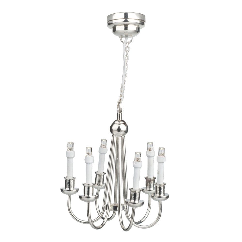 LED - 6 arm Silver Chandelier hw2344
