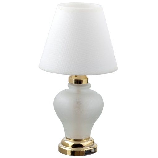 LED White Glass Table Lamp with White Shade HW2304