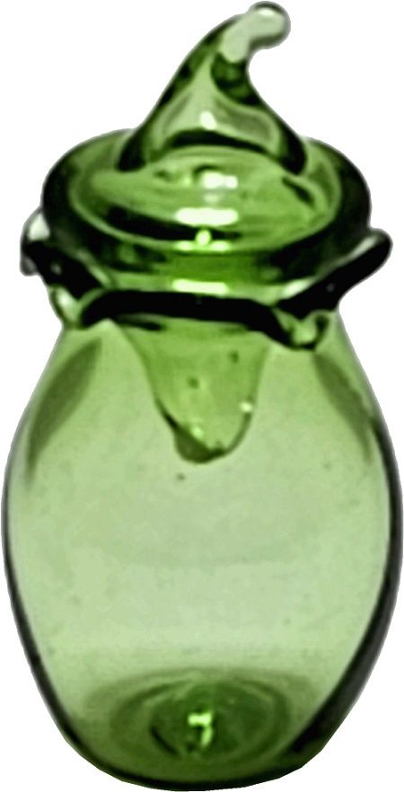Lidded Green Glass Container HB169