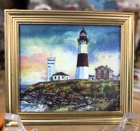 Lighthouse Print #3 with Plexi Glass and Gold Frame mrb5379
