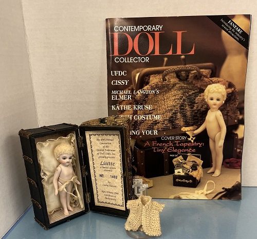 Lisette Doll, Trunk, Doll Stand, Sweater and Magazine Lisette