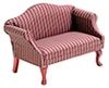 Mahogany Sofa with Stripe Fabric cla12022