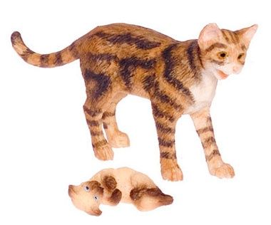 Mama Cat Carrying Baby-Brown A3788BR