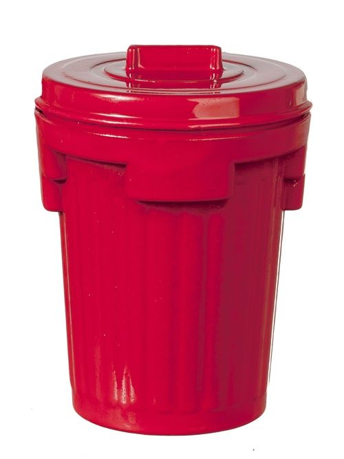 Metal Garbage Can /Red B0195