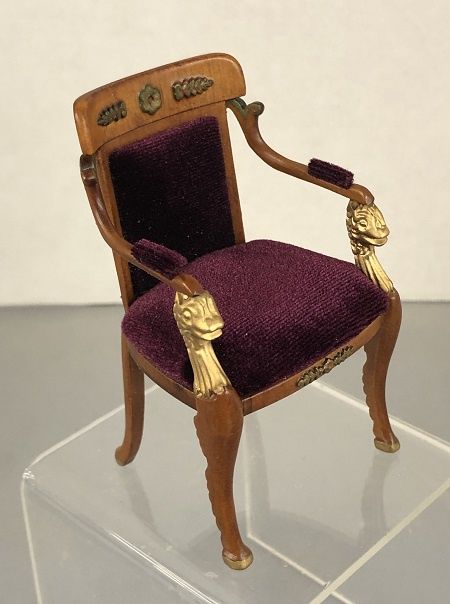 Miniature Empire Chair/Maroon Velvet bic5800nwnm