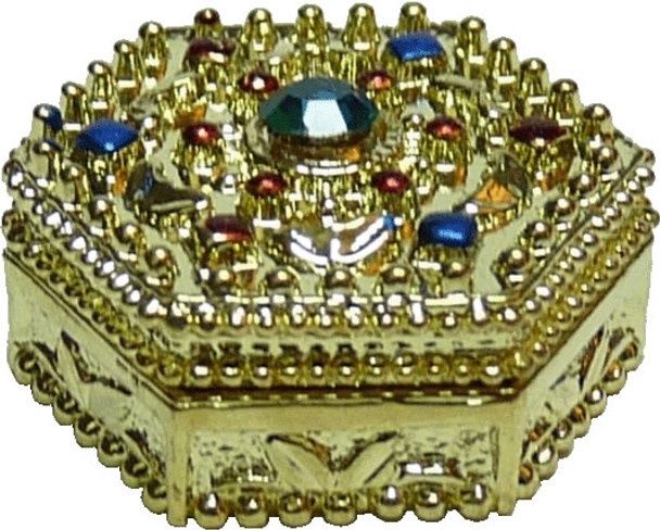 Miniature Gold Jewelry Box j083