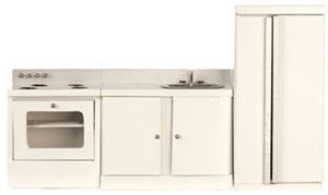 Modern Kitchen Set, 3/Pc, White AZM9031