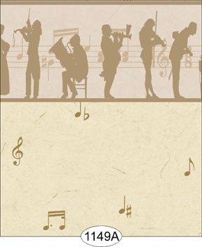 Music Silhouette - Beige - Musicians WAL1149a