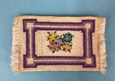 Needlepoint Creme/Purple/Flowered Rug CP1097