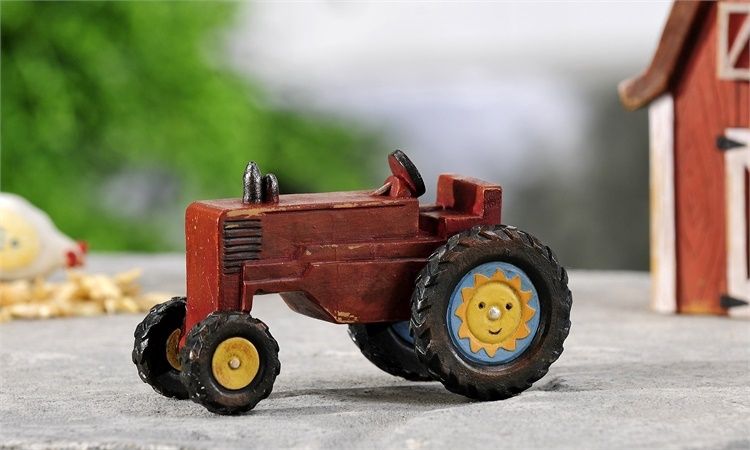 Mini World Garden Country Red Tractor Decor 706128