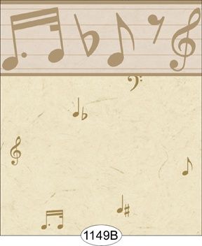 Music Silhouette - Beige - Notes WAL1149b