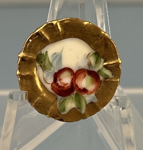 NiGlo 3/4" Plate with Gold Edge and Fruit td41211