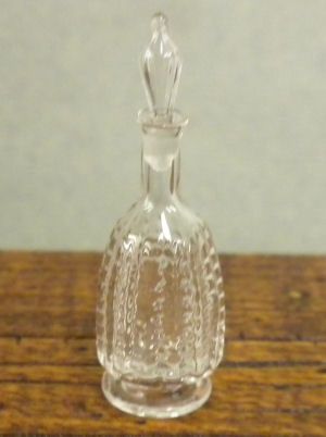 Old English Hobnail Glass Cut Decanter fa412