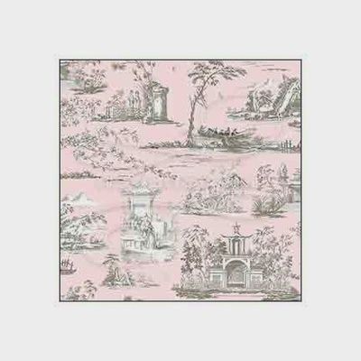 Oriental Pink Toile - Rose Hill wal2691