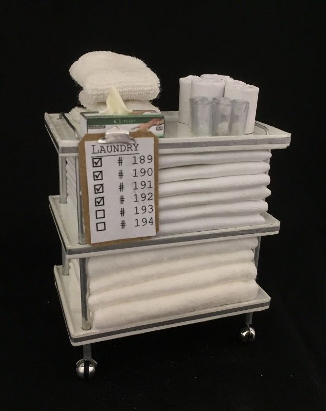 Medical Laundry Cart Filled NL010341