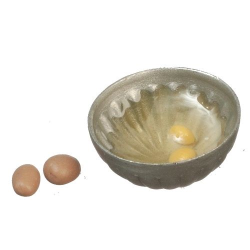 Metal Bowl with Eggs A9956
