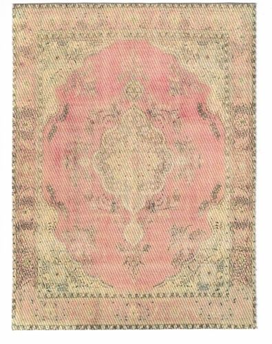 Miniature Pink Faded Shabby and Worn Look Rug mn407