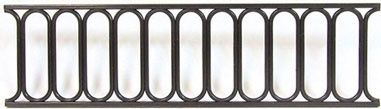 Modern Rail Fence 6 In, 2Pc Black Plastic NWC120