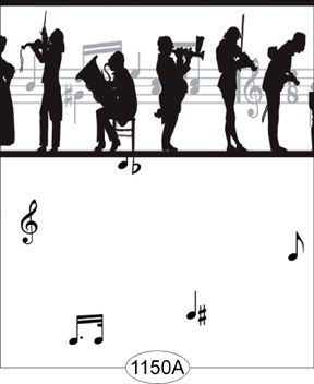 Music Silhouette - Black - Musicians WAL1150a