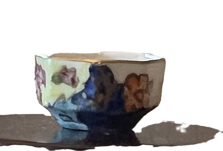 Octagonal Bowl With Tobacco Leaf Pattern cn095