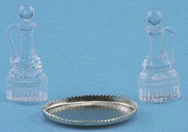 Oil/Vinegar Cruet Set w/Tray -- 3 pcs CB078