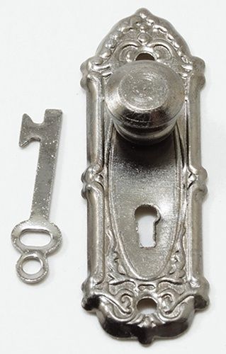 Opryland Door Handle Set with key, Pewter cla05576