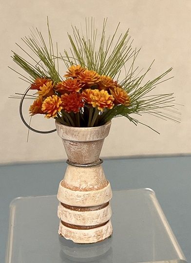 Orange Flowers in Stacked Pots mc1852x