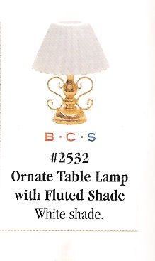 Ornate Table Lamp with Fluted Shade hw2532
