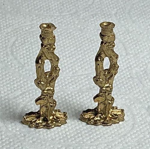 Pair of Fancy Gold Tone Candlesticks mc031735