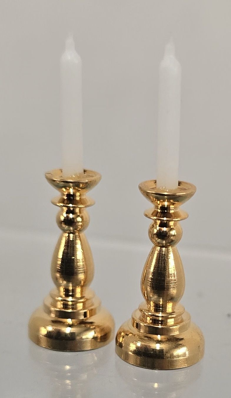 Pair of Gold Tone Candlesticks mc031173