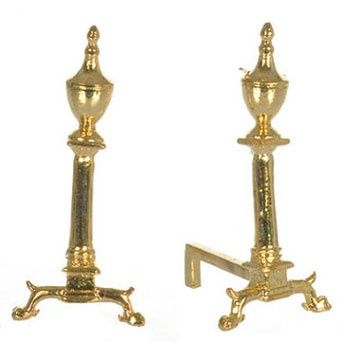 Period Brass Andirons, Pair a3950