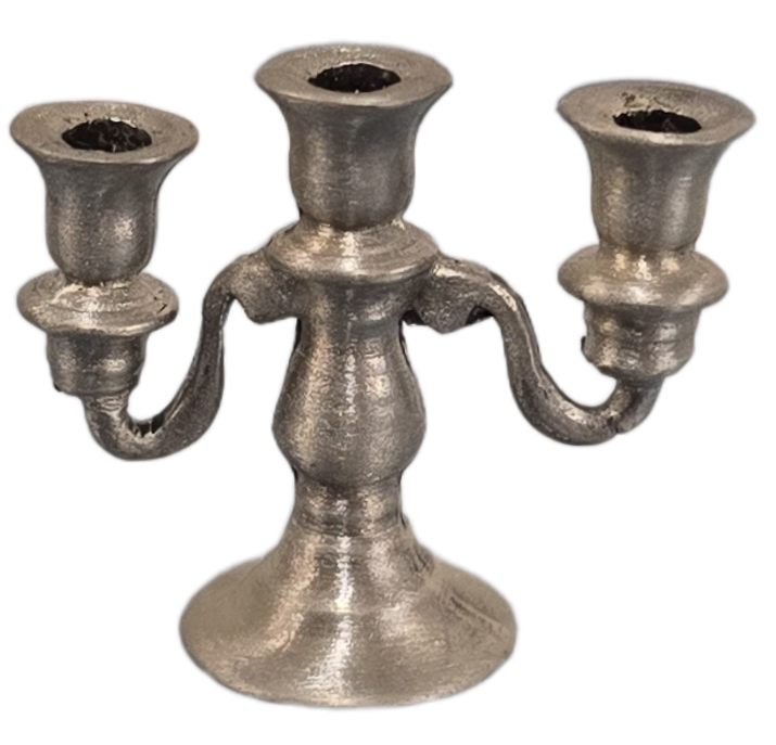 Pewter Tone 3-Candle Candelabra mc031219