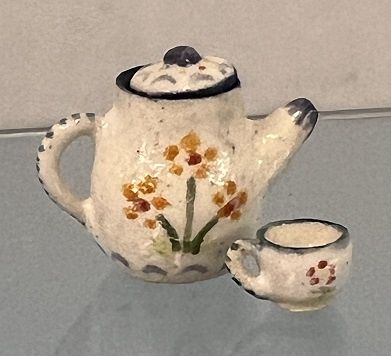 Painted Ceramic Teapot and Cup mc00206