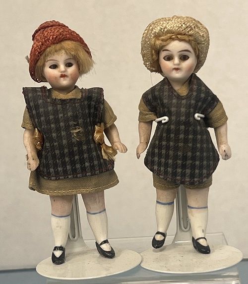 Pair of Matching All Bisque Dolls mc902x-1