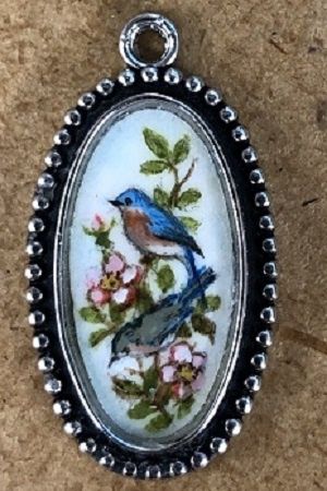 Oval Blue Birds by Mary McGrath RR37101B