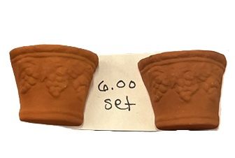 Pair of Half Round Terracotta Planters mc1138x