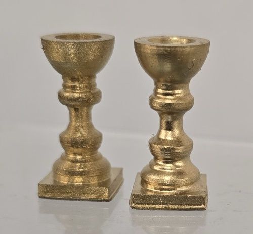 Pair of Gold Tone Candlesticks mc031172