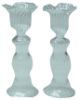 Pair of Glass Candlesticks with Candles bdH188