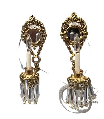 WR2003 Pair of Crystal Wall Sconces by Warren Richardson