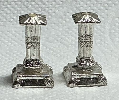 Pair of Silver Tone Classic Column Candlesticks ALA469