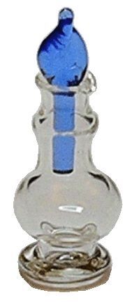 Perfume Decanter clear glass with blue stopper bdhb500