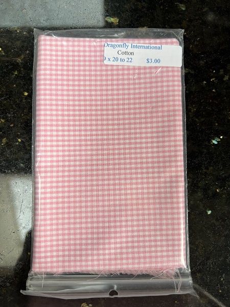 Pink and White Small Checked Cotton df004